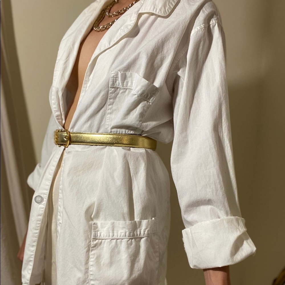 Vintage Dior White Monsieur Shirt Blazer 100% Cotton Oversized High Fashion